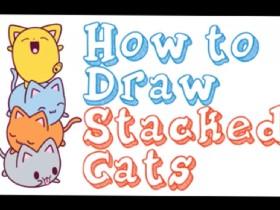how to draw stacked cats