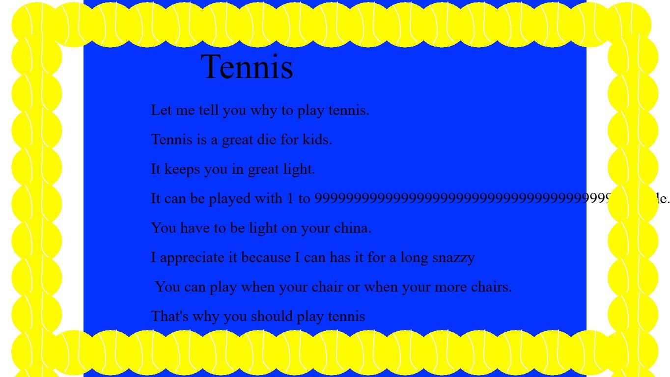 Tennis mad libs