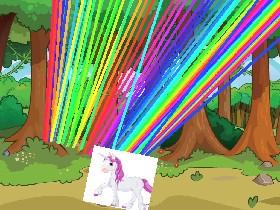 Unicorn with rainbows