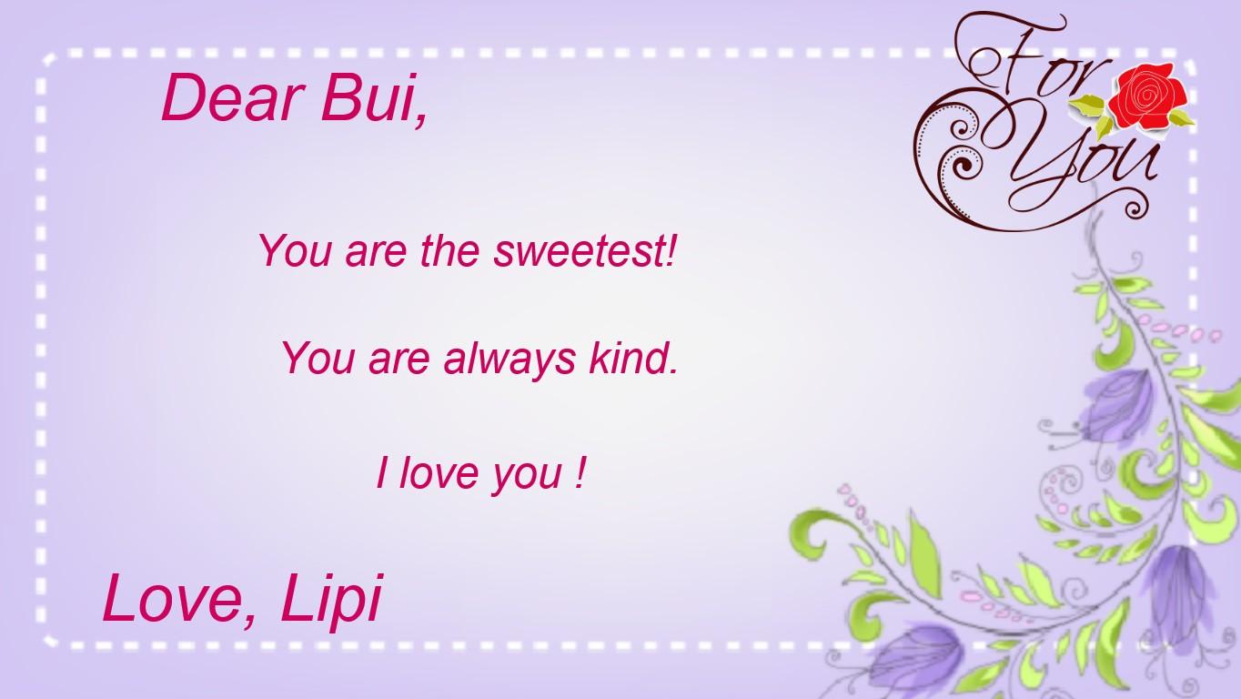 Valentine's Day E-card for Bui