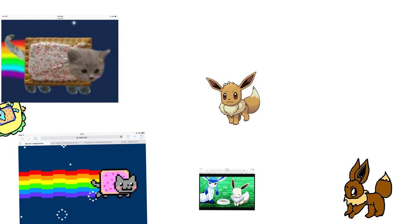Nyan Cat and Evee the pokemon!