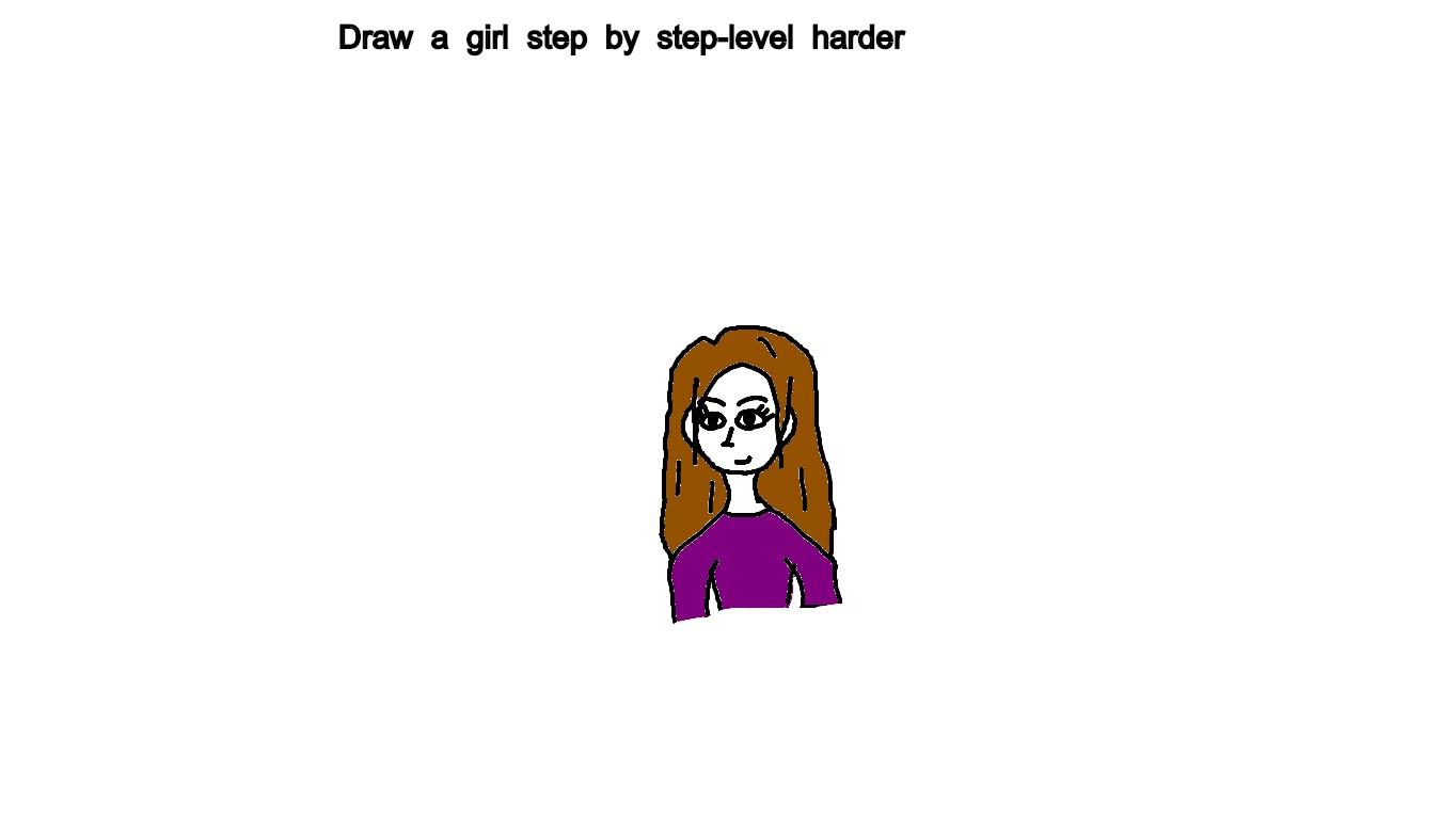 Draw a girl  step by step-level hard(er)