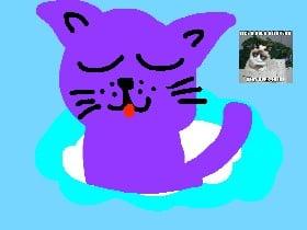 purple grumpy cat animation