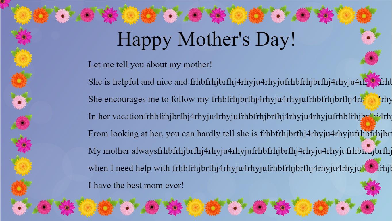 Mother&#039;s Day Mad Libs