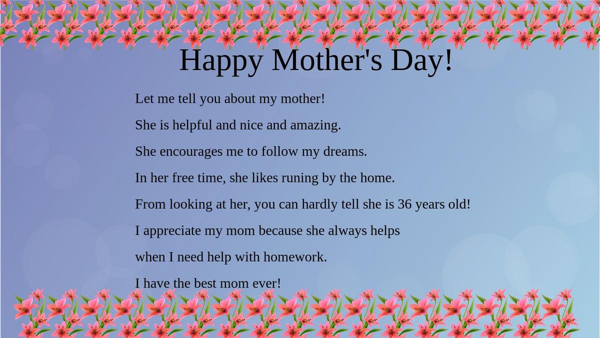 Mother's Day letter