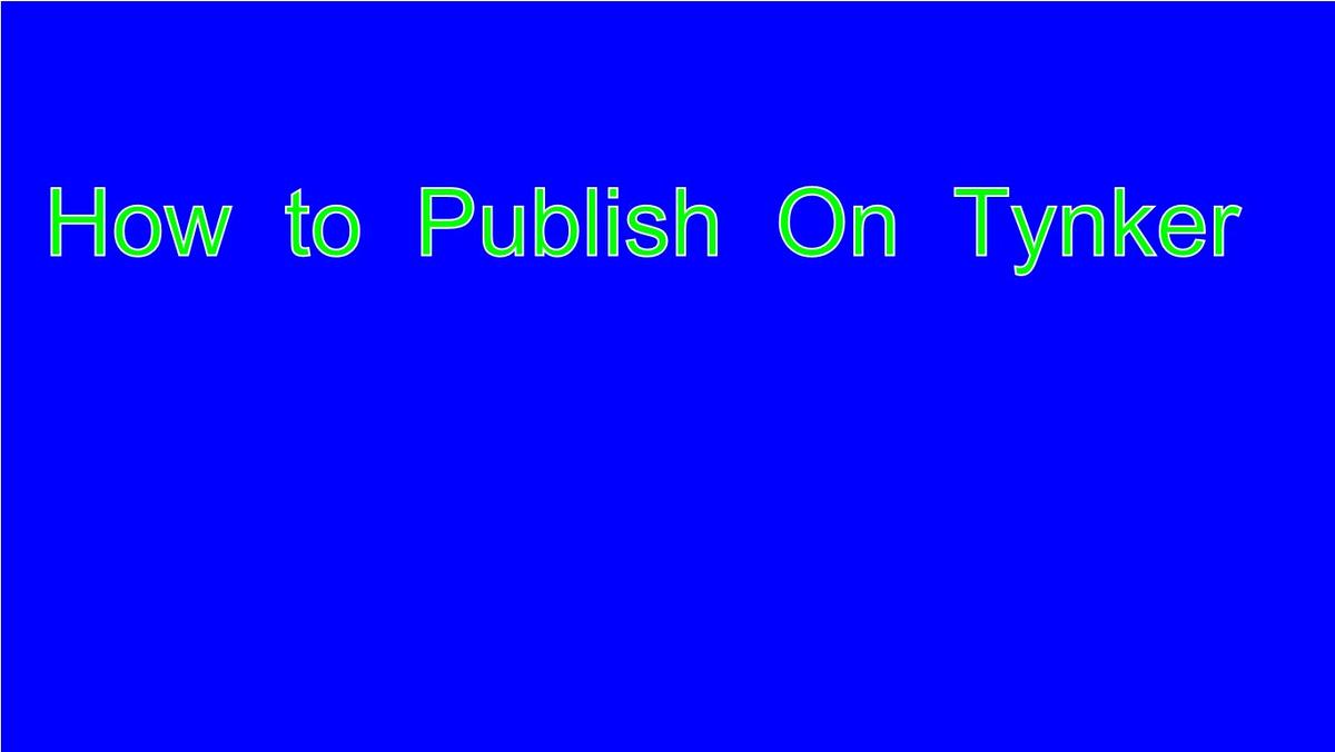 How to Publish On Tynker