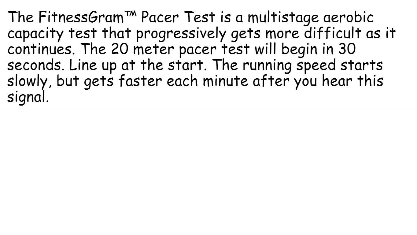 the fitness gram pacer test