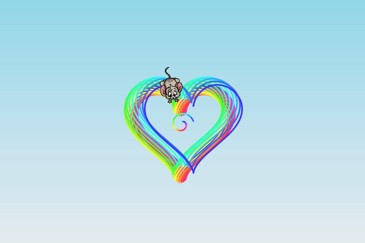 Rainbow Heart Mouse