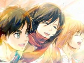 Eren Yeager and Mikasa Ackerman And Armin Alert From Attack on Titan