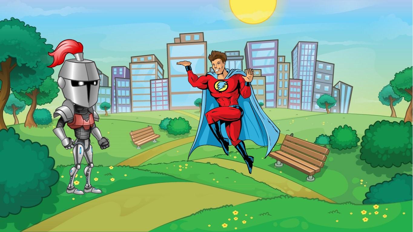 Knight vs super hero