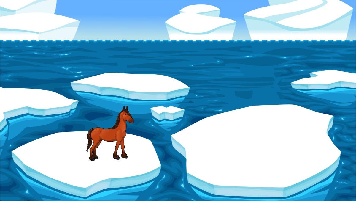 A horse on a iceberg?