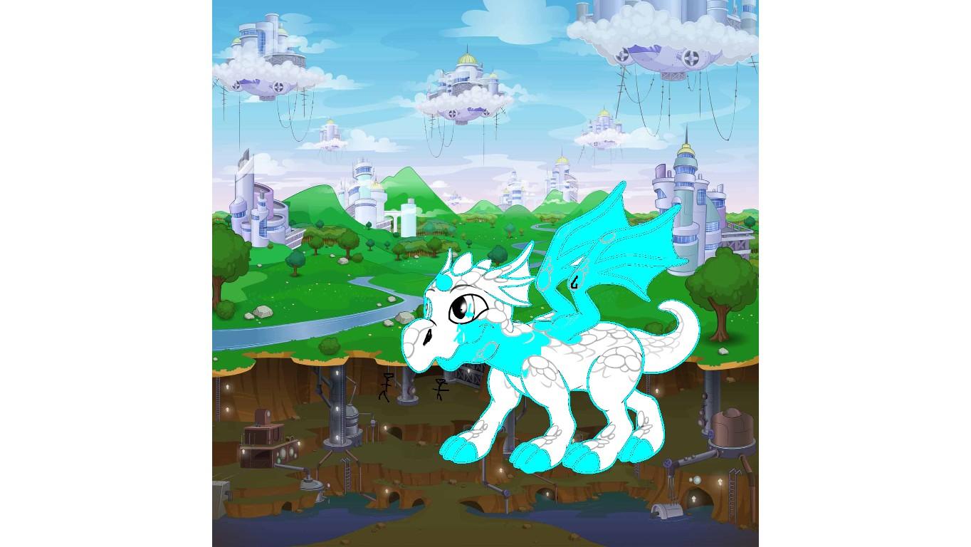 sad white dragon