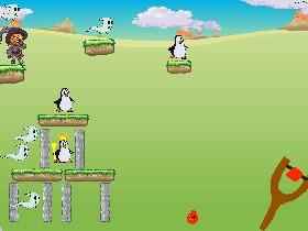 angry birds vs penguins and ghosts
