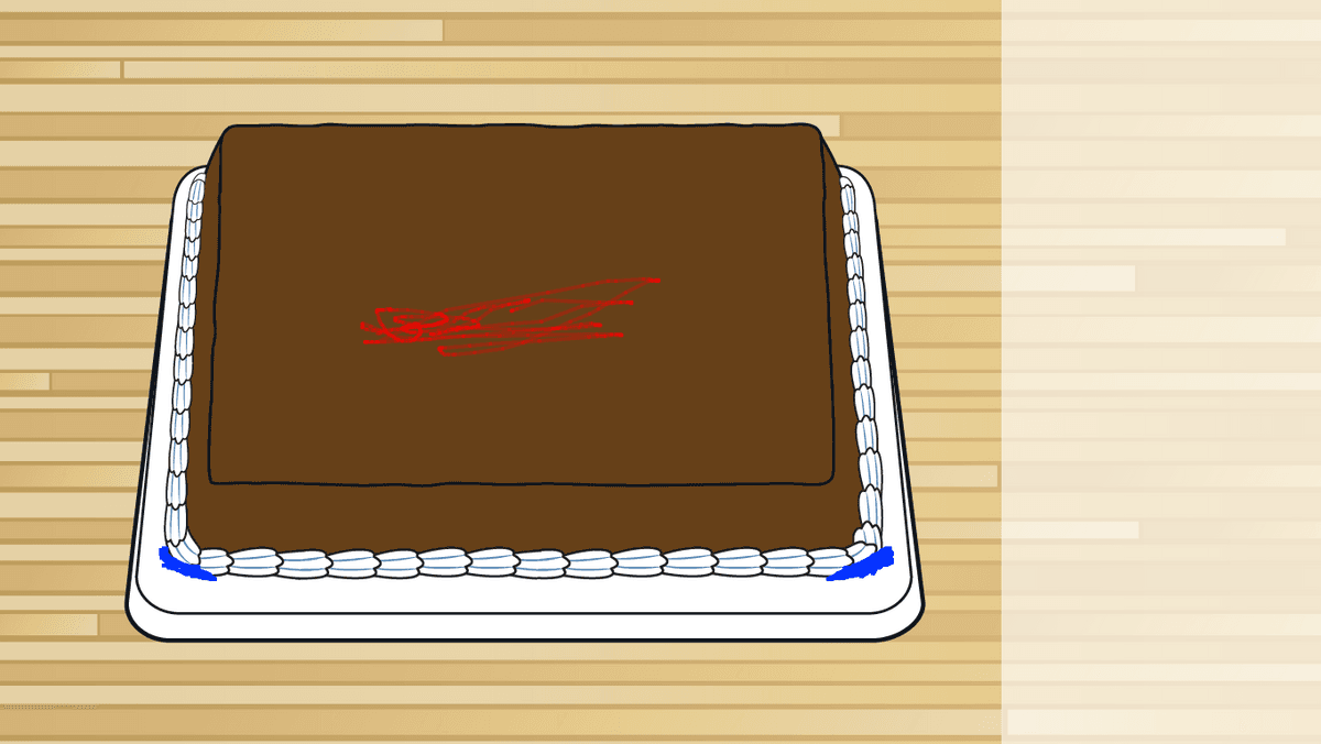 putting cake