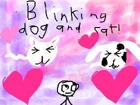 Blinking dog and cat with hearts!