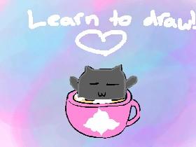 Learn To Draw a kitty in a tea cup!