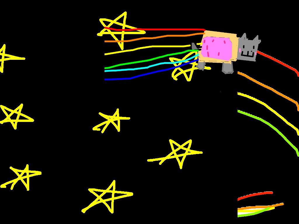 happy nyan cat in space