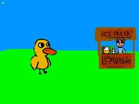 duck walked up to a lemonade stand