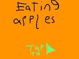 eating apples.