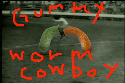 Gummy worm cowboy