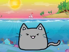 look at the cat swim