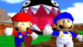 super mario 64 bloopers: Who let the chomp out?