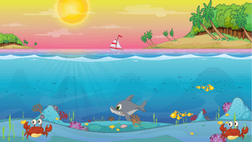 Ocean Life use your mouse pointer to control the shark