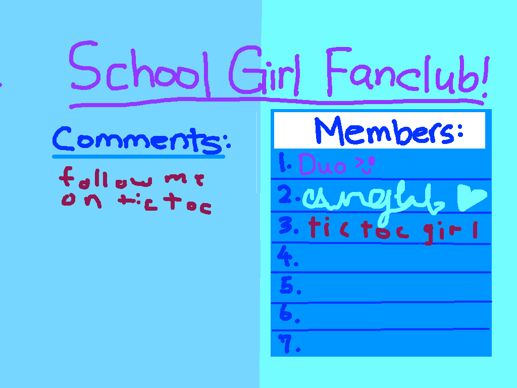 School Girl Fanclub Sign Up 1
