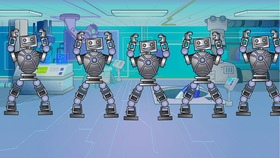 Four friends robots
