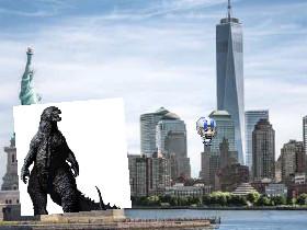 godzilla vs giant human in new york