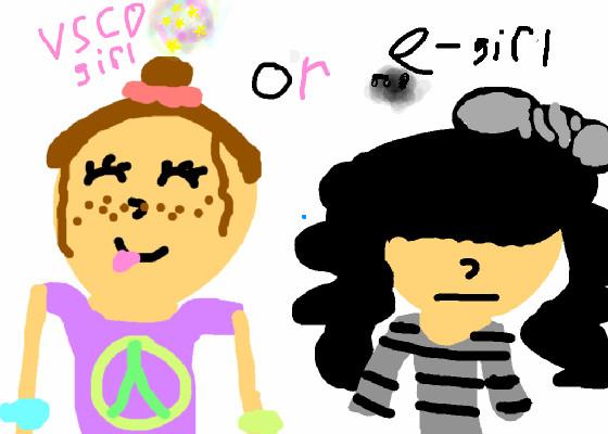 e-girl and vsco girl