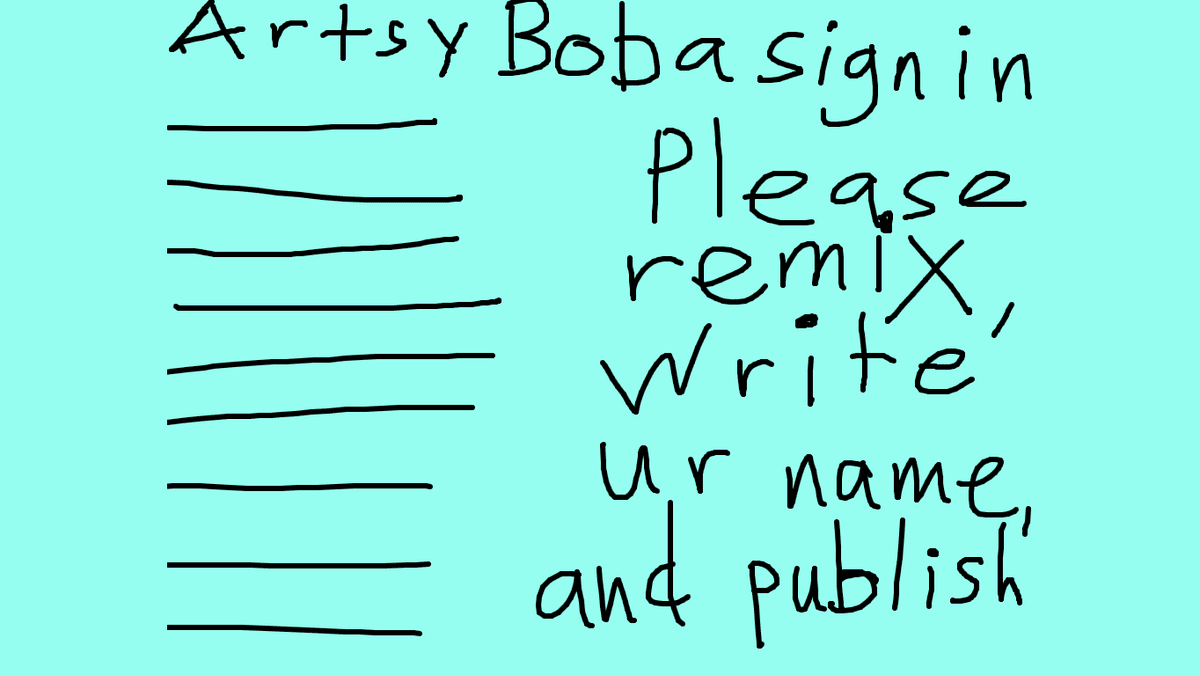 Artsy Boba sign in