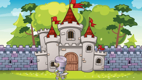 A knight guards the castle!