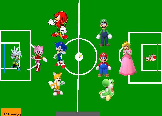 2-Player Sonic Soccer vs Mario