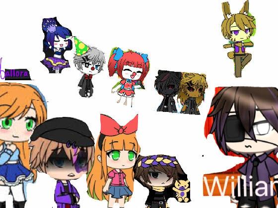 I made the afton family and fnaf charaters in gacha life
