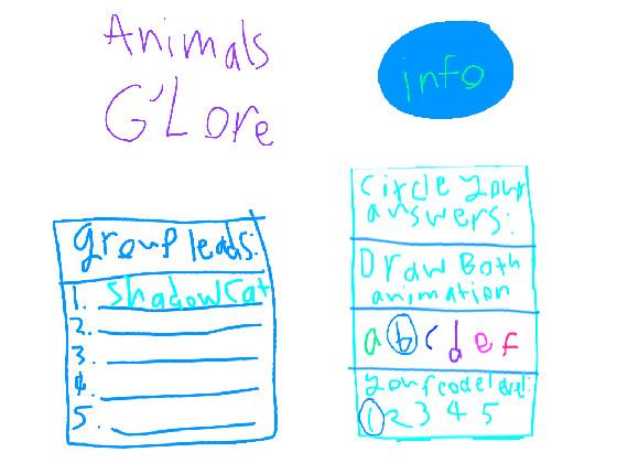 Animals G’Lore Club Signup Application