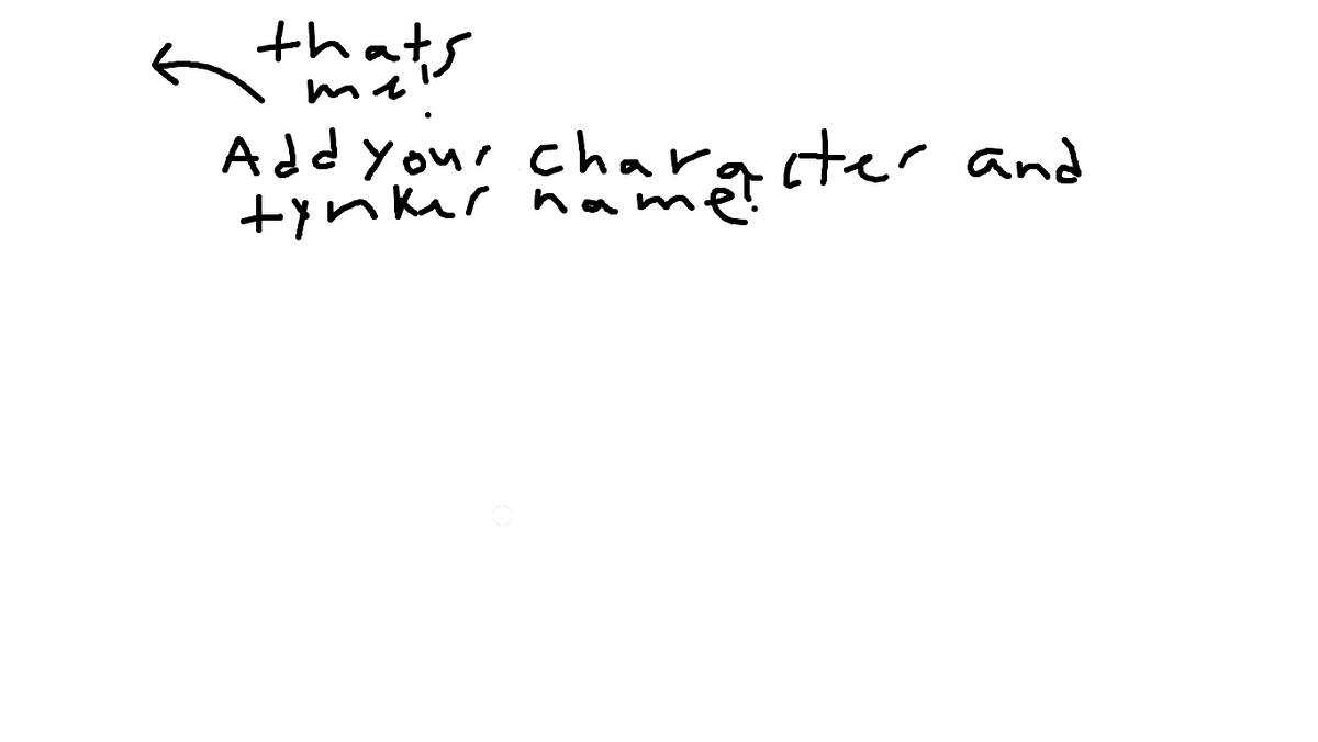 Add Your Character And Tynker Name