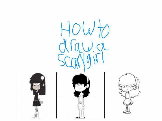 How to draw a scary girl