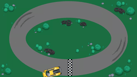 yellow car race