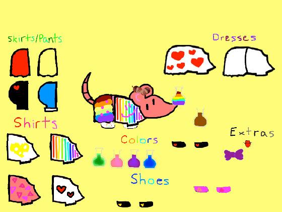 remake- its it but you can be rainbow and i made a rainbow kitty on the stuff its it but i but rainbow stuff there was only a rainbow shrt and shoes i think 1