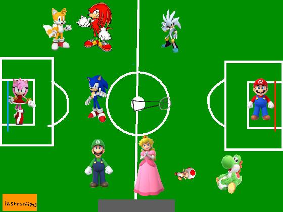2-Player Sonic Soccer vs Mario 1