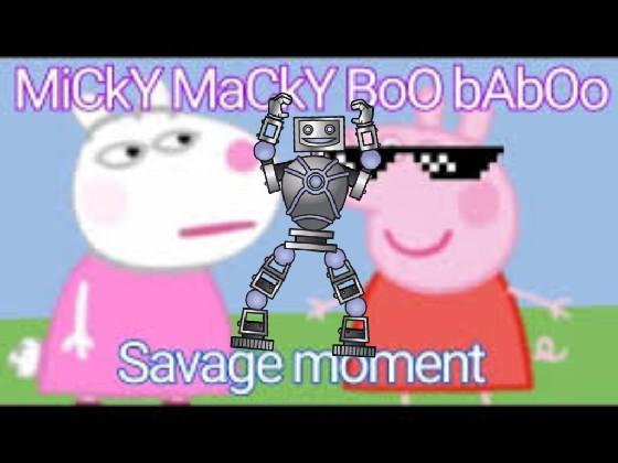 Peppa Pig Miki Maki Boo Ba Boo Song but the bystander robot is dancing at the center 1