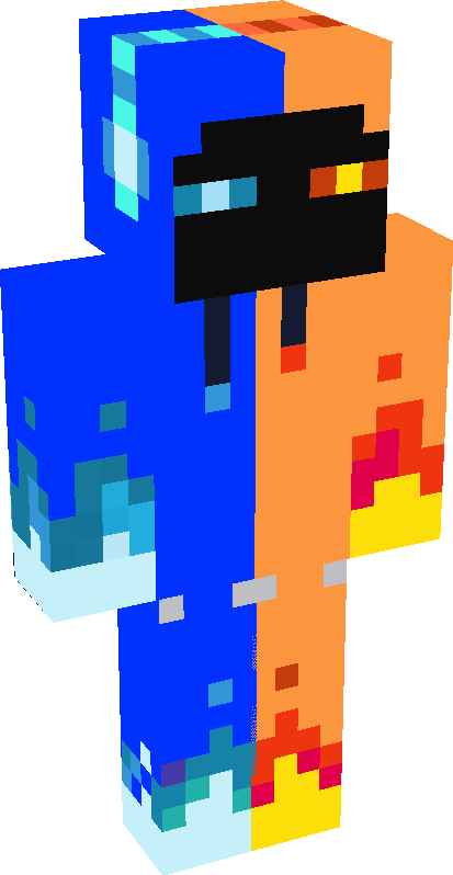 Herobrine flame and ice Minecraft Skin