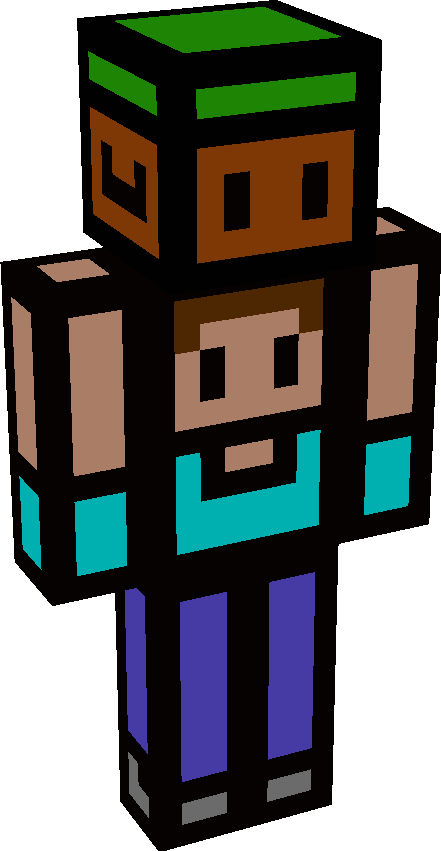 Steve Holding A Grass Block, Minecraft Skin