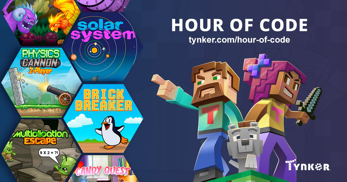 Hình ảnh giới thiệu Hour of Code trên trang web dạy lập trình Tynker (Ảnh: Tynker)