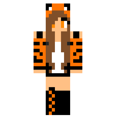 minecraft pe tiger girl skin layout