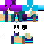 cat girl (blue and black reverse ombre  hair) Skin 1