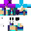 cat girl (blue and black reverse ombre  hair) Skin 7