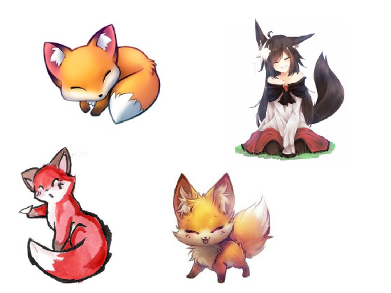 foxes drawing cute