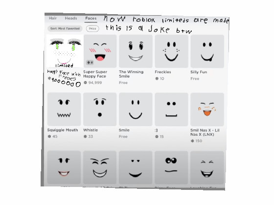 How Roblox limited faces are made… 